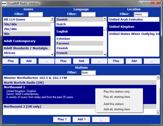 VisualMR Jukebox window (PC)