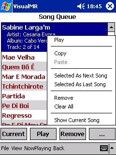 VisualMR with Song Queue and context menu