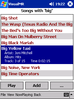 Search-Results (Songs) in VisualMR